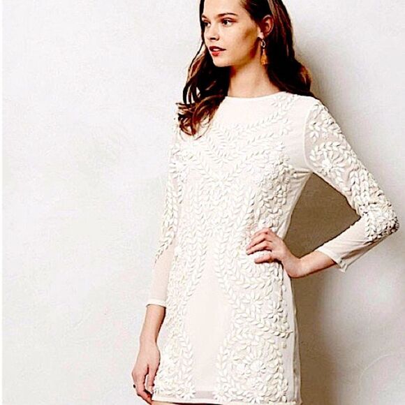 Anthropologie Rinku Damala Ajo Appliqué Embellished Shift Dress NWT